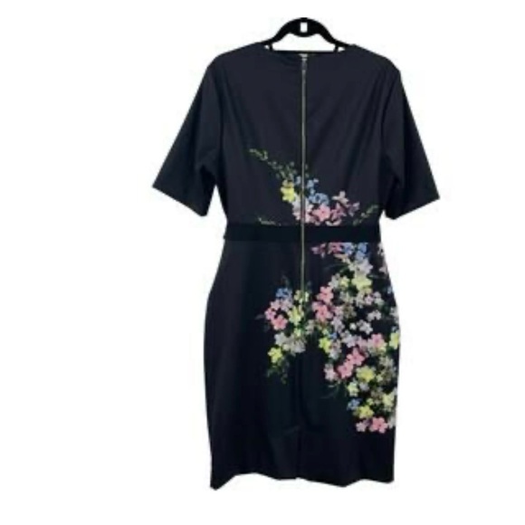 Ted Baker Soliaa Pergola Bodycon Dress Black Floral - Picture 3 of 5